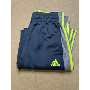 Vintage Adidas‎ basketball Pants Size S blue bright green 3 Stripe Y2K